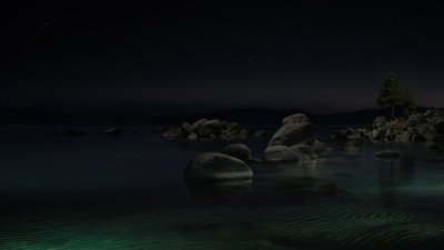 macOS Tahoe Beach: Night